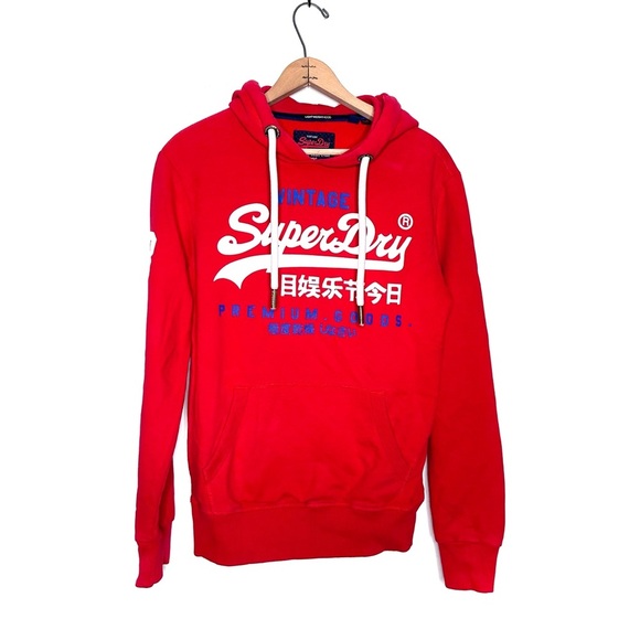 Superdry Men’s Eagle Red Premium Goods Duo Hoodie 2019 Edition Size Medium - Picture 2 of 7